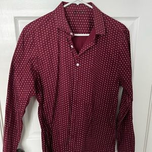 ASOS Burgundy Bandana Design L/S Shirt